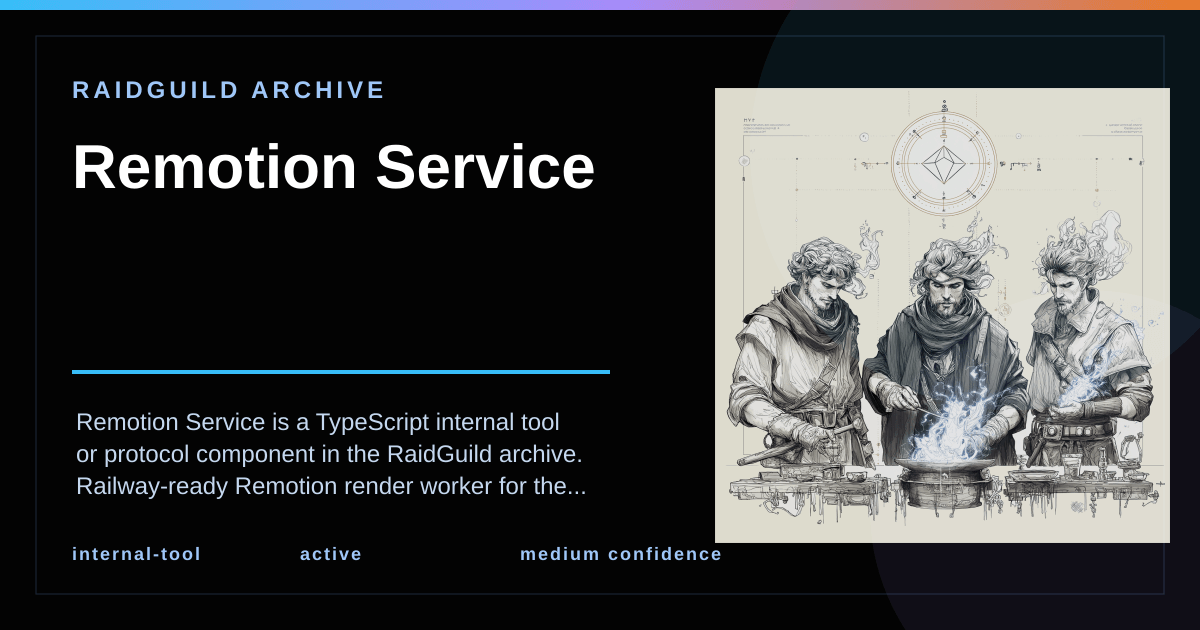 Generated RaidGuild archive cover for Remotion Service